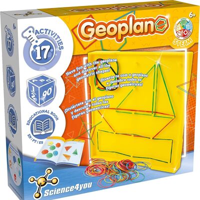 Science4you Geoboard con Elastici - Giocattolo Educativo Montessori con 17 Attività per Bambini - Kit di Geometria Ideale con Forme Geometriche e Giochi Matematici - Giocattolo Scolastico per Bambini dai 6 7 8 9 10+