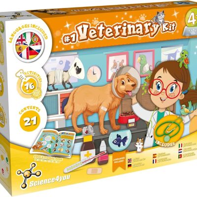 Mein erstes Tierarzt-Set – Lernspielzeug für Kinder (7 Sprachen)
