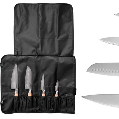 Kit di 4 coltelli Fukito Pakka San Mai per cuochi