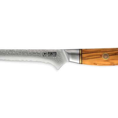 Coltello per disossare Fukito Olive Damasco 73 strati 15cm