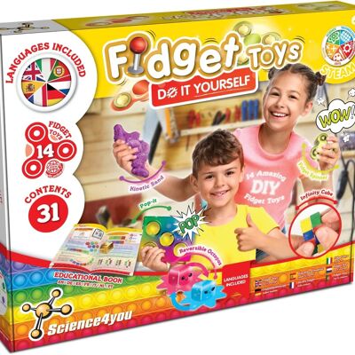 Science4you Fidget Toy Pack - Crea i tuoi 14 Fidget Toys per bambini: Fidget Set Stem con Push pops, Fidget per ragazze e ragazzi e altro ancora, Giocattoli ASMR e giochi per bambini, Regalo per ragazzi e ragazze dai 6 anni in su