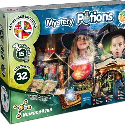 Science4you Pozioni magiche - Kit per creare pozioni per bambini, crea e mescola le tue pozioni magiche - Calderone magico giocattolo per bambini dai 7 8 9 10 11 12+ Set di giocattoli magici e bricolage, regalo originale per ragazzi e ragazze