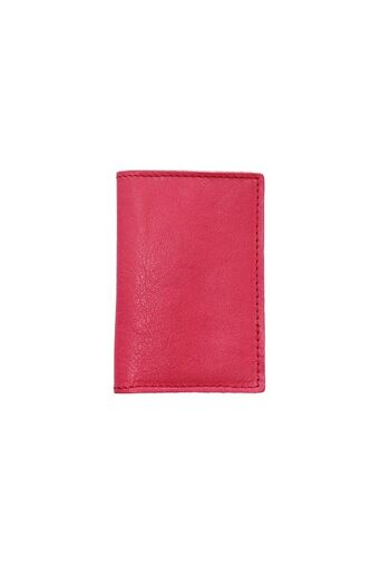 Porte Cartes en cuir Fuchsia 2