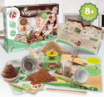Science4you - Kit de fabrication de chocolat végétalien pour enfants +8 ans - Chocolaterie avec 15 recettes, artisanat pour enfants - Chocolatier pour enfants, Kit scientifique de cuisine STEAM pour enfants 8 9 10 ans 3