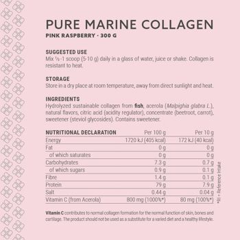 Plent Beauty Collagen - Collagène marin pur - Framboise rose - 300 g 3