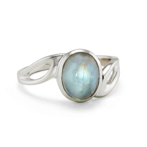 Dancers Ring with Rainbow Moonstone