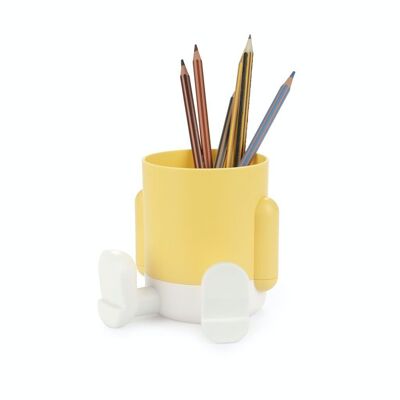 Crayon holder / Yellow Mr Sitty pencil holder