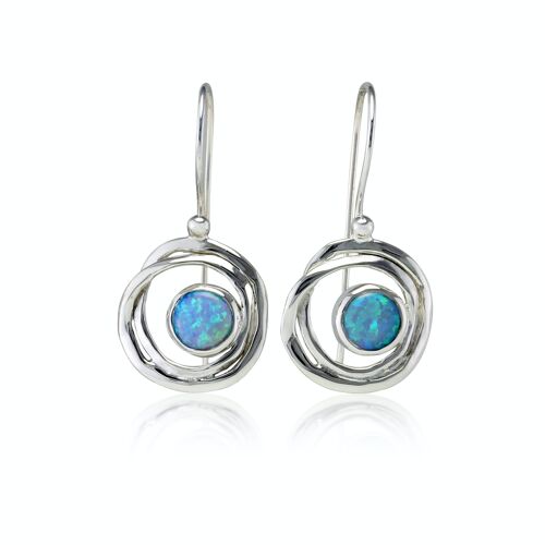 Ocean Charm Opal Drop Earrings