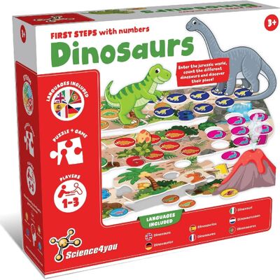 Science4you Jeu de dinosaure + Puzzle de dinosaure pour enfants de 3 ans et plus - Jouet de dinosaure pour garçons et filles de 3 4 5 6 ans et plus - Cadeau de dinosaure parfait et jouet éducatif avec puzzle pour 3 ans et plus