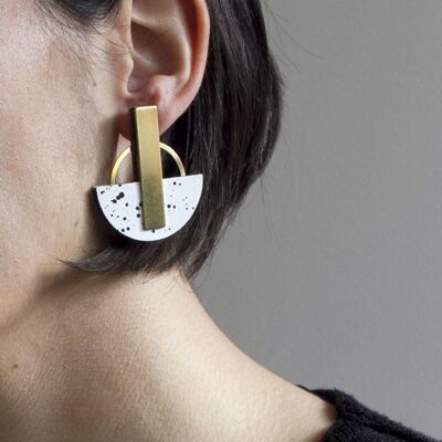 Modern large earrings | Maxi geometric design earrings | Löthar minimalist earrings