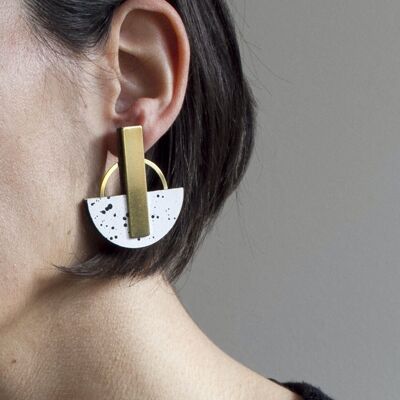Moderne große Ohrringe | Maxi-Ohrringe mit geometrischem Design | Minimalistische Löthar-Ohrringe