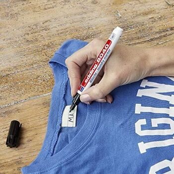 Edding 8040 - Marqueur spécial tissu - 1 stylo - Pointe ogive de 1 mm  - pour écrire sur les vêtements - résiste au lavage  jusque 95 °C - faible odeur 3