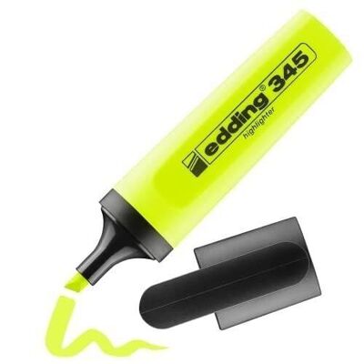 Edding 345 - Evidenziatore - Blister da 1 - Punta a scalpello 2-5 mm - Perfetto per marcature luminose ed evidenziazione di testi e note