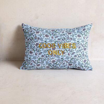 GOOD VIBES ONLY embroidered cushion