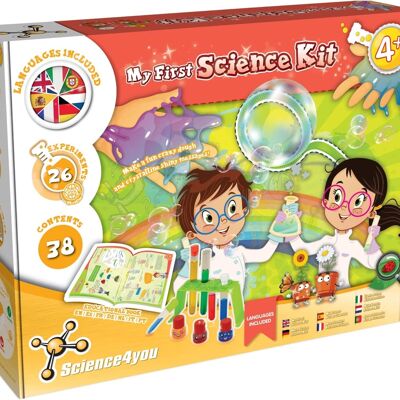 Science4you Il mio primo kit scientifico - Kit scientifici per bambini dai 4 anni in su con esperimenti di laboratorio scientifico, attività artistiche e artigianali, creazione di arcobaleni - Set STEM, giocattoli, giochi, regali per ragazzi e ragazze dai 4 anni in su