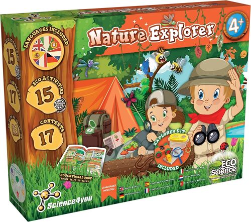 Science4you - Explorer Kit for Kids Age +4 - Science Kit with +15 Eco Activities: Bug Catcher for Kids, includes Compass and Binoculars for Children, Science Experiments for Kids, Stem Toys Age 4