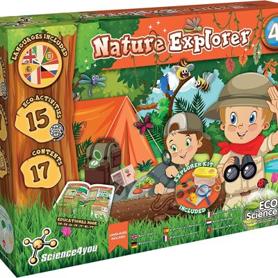 Science4you - Kit Explorer para niños a partir de 4 años - Kit de ciencia con +15 actividades ecológicas: Atrapa insectos para niños, incluye brújula y binoculares para niños, experimentos científicos para niños, juguetes Stem a partir de 4 años