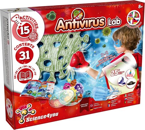 Science4you Antivirus Lab Science Kit for Kids Age 8-14, Kids Chemistry Set full of Science Experiments: Make your own Soap, Create bacteria and fungus - Educational Toy for Boys, Girls 8+ years old