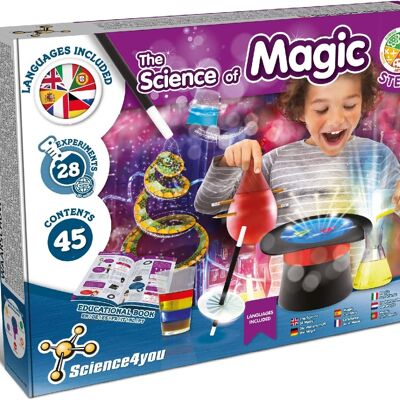 Science4you The Science of Magic - Juego de magia para niños de 8 años con 28 trucos de magia para niños - Juego de magia para niños con pociones mágicas y varitas mágicas para niños - Juegos para niños y niñas a partir de 8 años