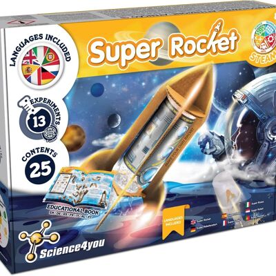 Science4you - Super Lanceur de Fusées pour Enfants - 13 Expériences Scientifiques pour Enfants : Construisez Votre Propre Fusée Bouteille, Kit Lanceur de Fusées à Eau - Jouets de Jardin, Kits Scientifiques Éducatifs pour Enfants de 8 à 12 Ans