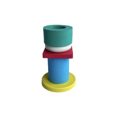 Colourful Sculptural Candle Holder - Tall