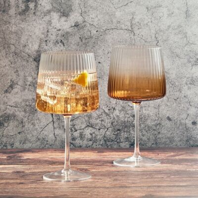 Set of 2 Empire Gin Glasses Amber