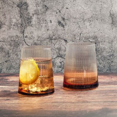 Set of 2 Empire DOF Tumblers Amber