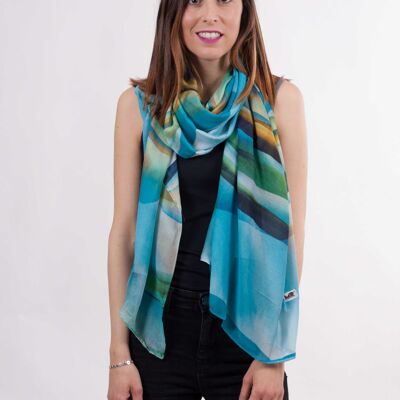 Silk scarf Lanzarote Blue