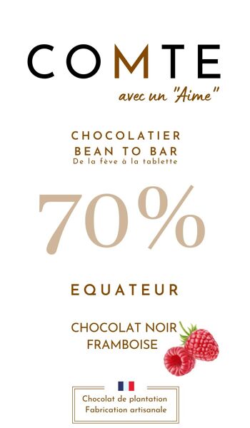 Chocolat Noir & Framboise - 70% Cacao Equateur 2