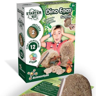 Science4you Œufs de dinosaure – Kit de creusement d'œufs de dinosaure pour enfants – Excavation d'œufs de dinosaure avec figurines de dinosaure incluses – Jouet éducatif STEM pour enfants de 8 9 10 11 12 ans et plus