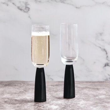 Lot de 2 Flûtes à Champagne Oslo Noir 1