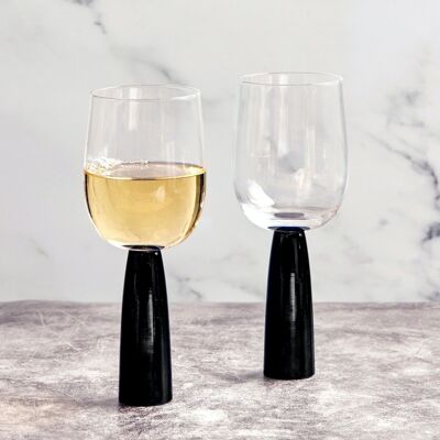 Set of 2 Oslo Wine Glasses Black