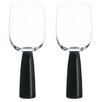 Lot de 2 verres à vin Oslo Noir 2