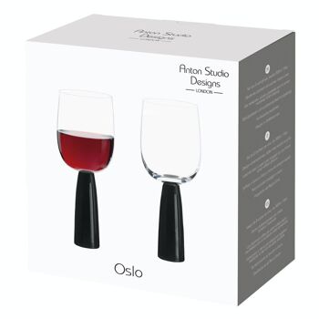 Lot de 2 verres à vin Oslo Noir 3