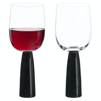 Lot de 2 verres à vin Oslo Noir 5