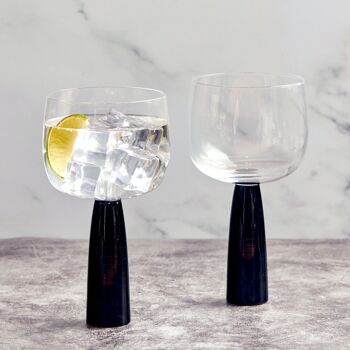 Lot de 2 Verres à Gin Oslo Noir 1