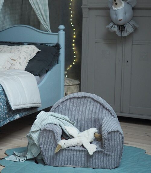 Blueberry grey - soft chair for children