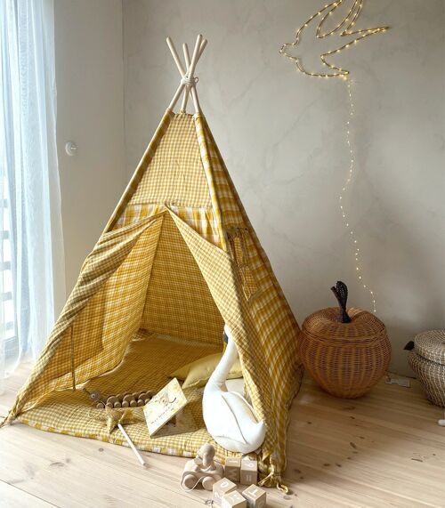 Orcha - tipi, a tent for children with a double-sided muslin floor mat