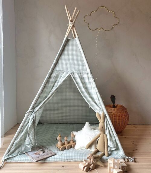 Mint - tipi, a tent for children with a double-sided muslin floor mat