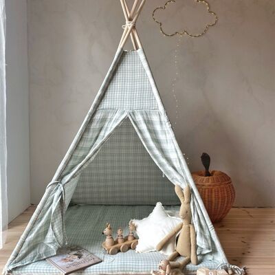 Mint - tipi, a tent for children with a double-sided muslin floor mat
