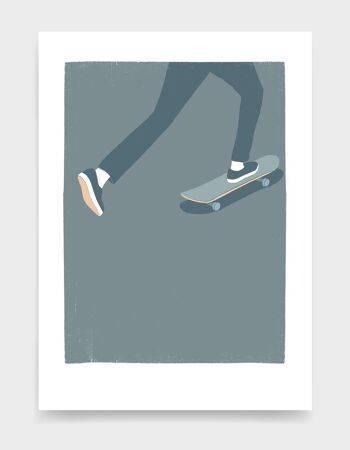 Skateboarder III - A4 - Bleu 1