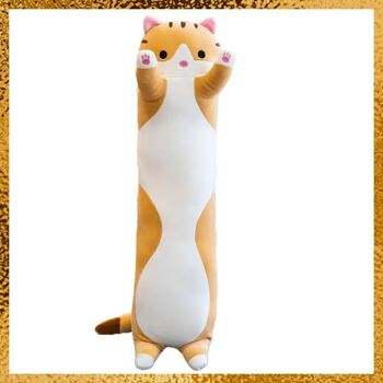 Long Cat Hug - Oreiller Kawaii - Kawaii Hug - 80cm - Gris- Rose- Beige 8