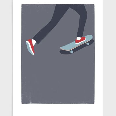 Skateboarder III - A4 - Violet