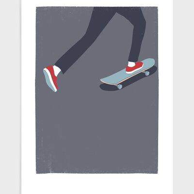 Skateboarder III - A4 - Purple