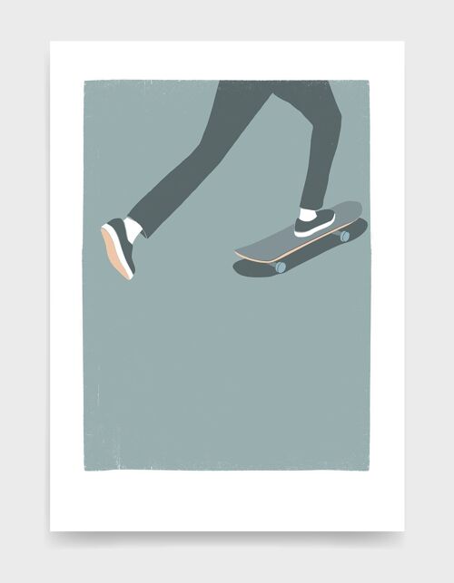 Skateboarder III - A4 - Grey