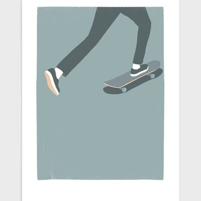 Skateboarder III - A4 - Grey