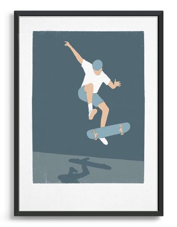 Skateboarder II - A4 - Bleu 2