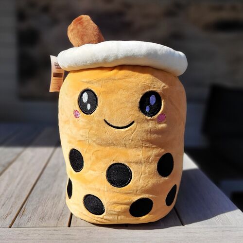 Bubble Tea Cuddly Toy Brown Happy - 35cm