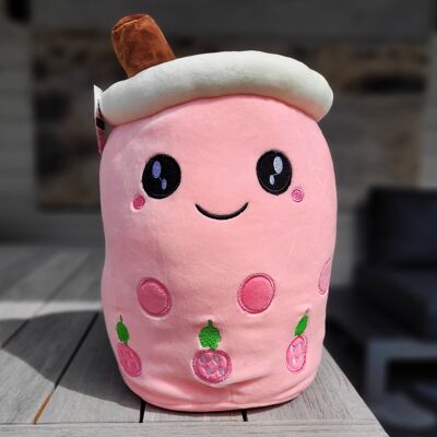 Bubble Tea Soft Toy Pink Happy - 35cm