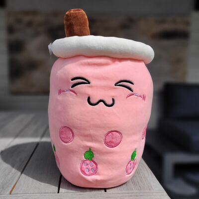 Bubble Tea Soft Toy Pink Smiling - 35cm